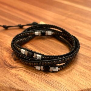 Nakamol | Black Metallic Wrap Bracelet | 33” Length